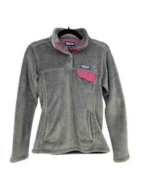Patagonia Womens Re-Tool Snap-T Fleece Pullover Grey Purple Size XS